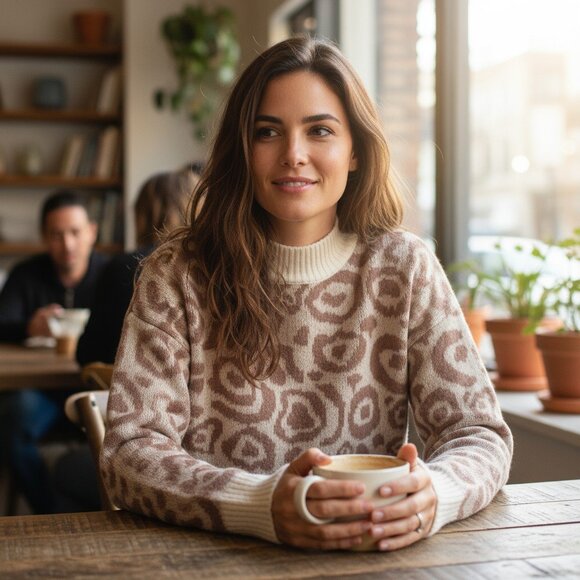 Wool Sweater Made in Italy Soft Cozy Warm Medium - Picture 2 of 13